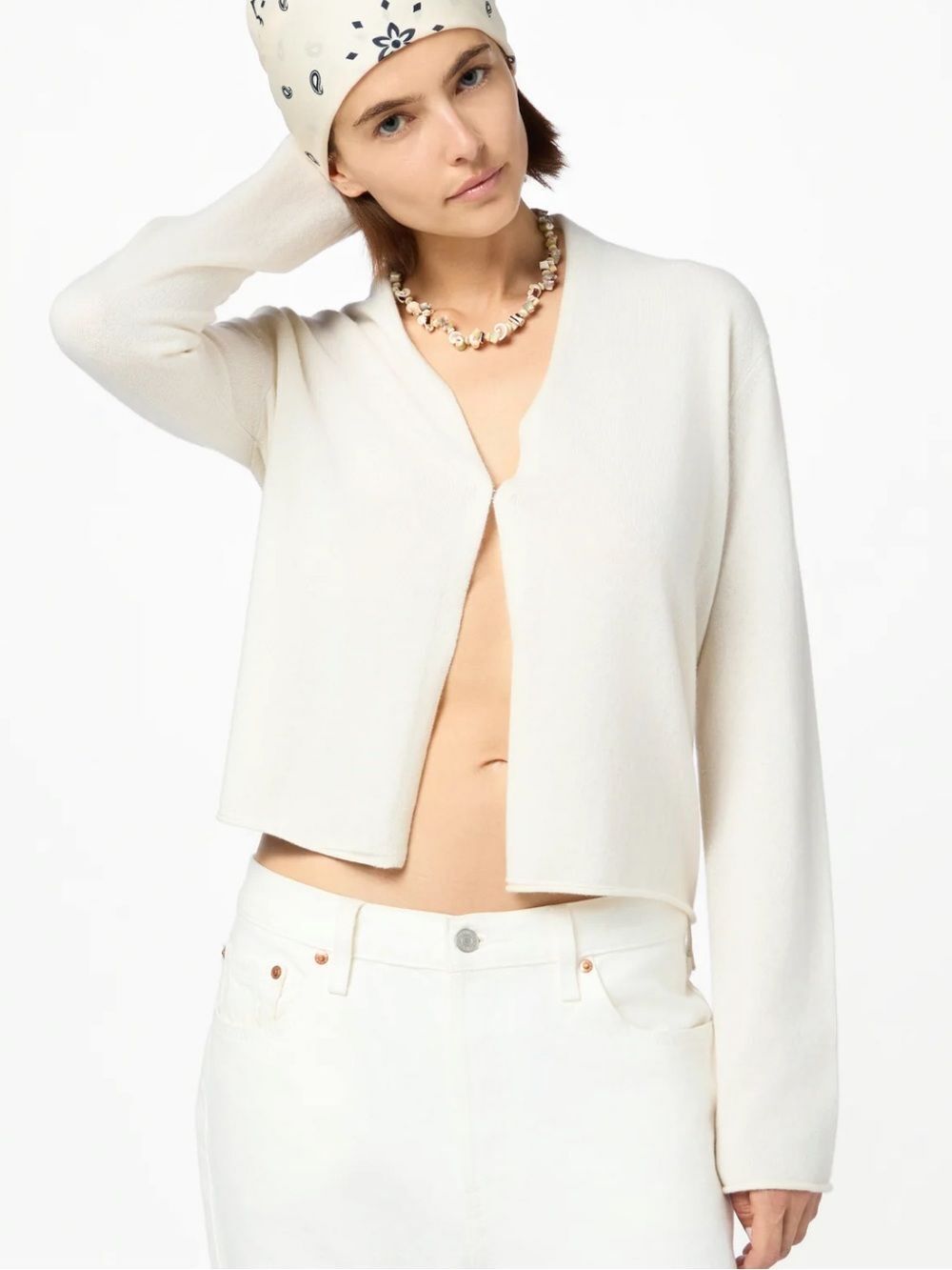 GUEST IN RESIDENCE Stealth Cashmere Cardigan in Cream Sz M NWT $325!!